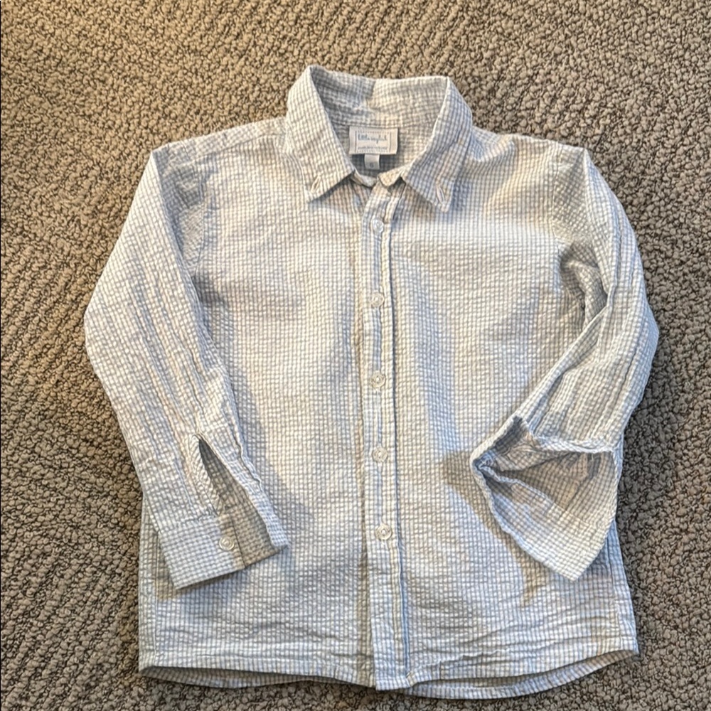 Little English Blue Button Down Shirt with Long Sleeves